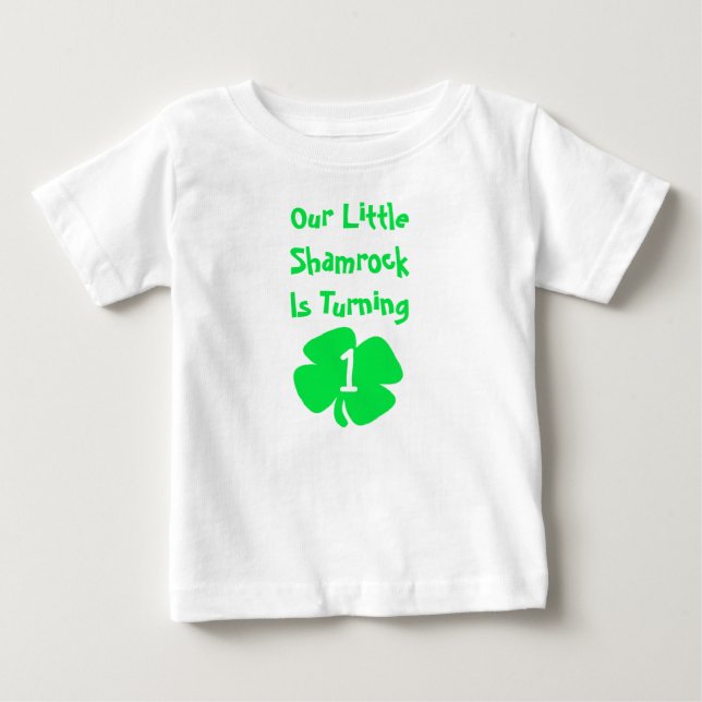 T-shirt Pour Bébé Petit Shamrock 1er anniversaire (Devant)