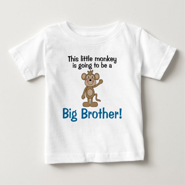 T-shirt Pour Bébé Petit singe Big Brother (Devant)