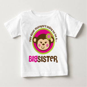 T-shirt Pour Bébé Petit Singe Va Être Une Grande Soeur