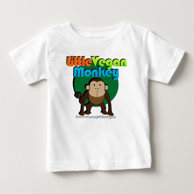 T-shirt Pour Bébé Petit singe végétalien/Manche longue enfant (Devant)