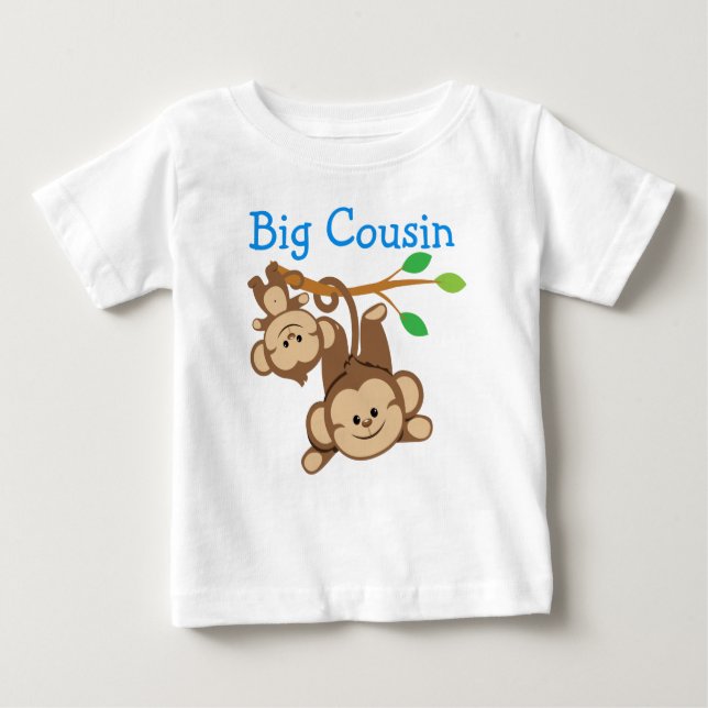 T-shirt Pour Bébé Petit singes Big Cousin (Devant)