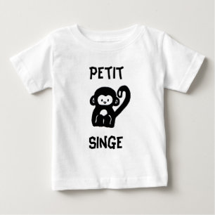T-shirt Pour Bébé Petit T-shirt français de bébé de singe