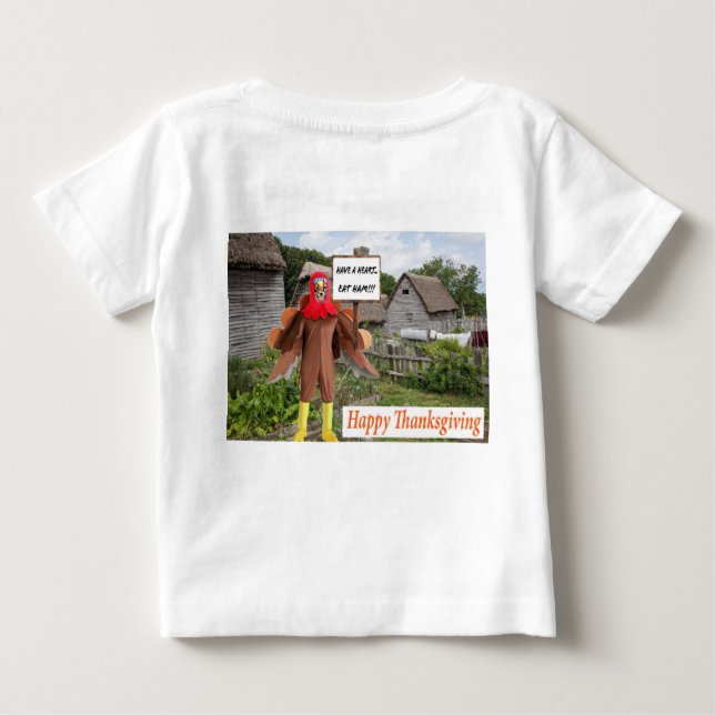 T-shirt Pour Bébé petit tee. Bon thanksgiving, dinde guépard (Dos)