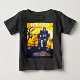 T-shirt Pour Bébé Petite Boo Haunted Maison Halloween Aquarelle