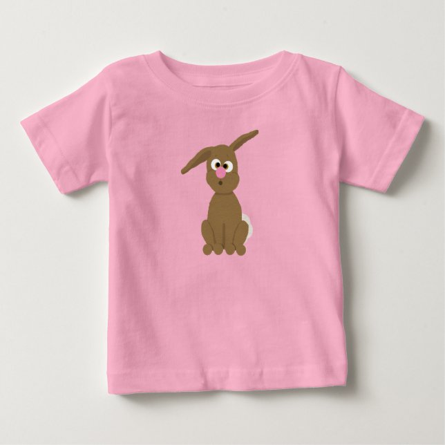 T-shirt Pour Bébé Petite chemise lapin lapin Brown (Devant)