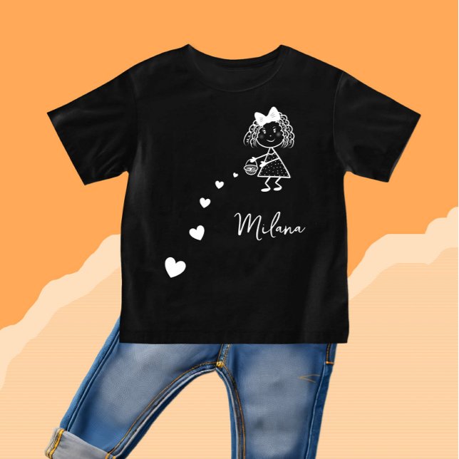 T-shirt Pour Bébé Petite fille aux coeurs (Créateur téléchargé)