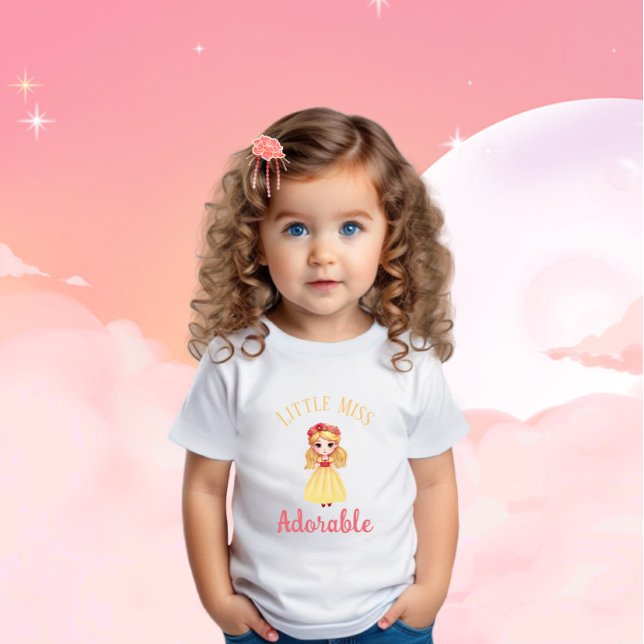 T-shirt Pour Bébé Petite fille avec robe jaune (Créateur téléchargé)