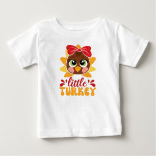 T-shirt Pour Bébé Petite fille dindon Enfants Thanksgiving