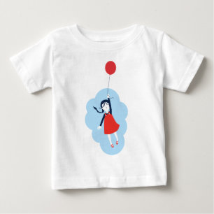 T-shirt Pour Bébé Petite fille et Balloon rouge mignonne Graphic Tee