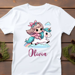 T-shirt Pour Bébé Petite fille mignonne sur Unicorn