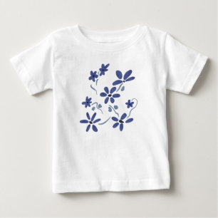 T-shirt Pour Bébé Petite Fleurs Romantiques Bleues