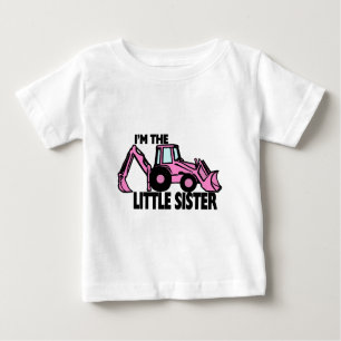 T-shirt Pour Bébé Petite soeur Backhoe