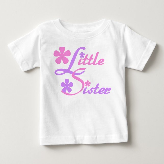 T-shirt Pour Bébé Petite soeur rose et lavande (Devant)