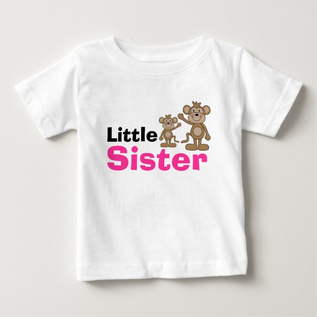 T-shirt Pour Bébé Petite soeur singe mignonne (Devant)
