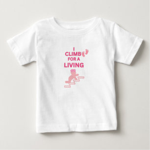 T-SHIRT POUR BÉBÉ PETITE VOYAGEUSE BLANC CHAUD ROSE JE GRIMPE PETITE