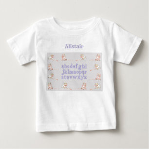 T-shirt Pour Bébé Petits agneaux apprenant l'alphabet t-shirt bébé