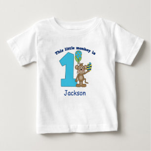T-shirt Pour Bébé Petits singes enfants 1er anniversaire Personnalis