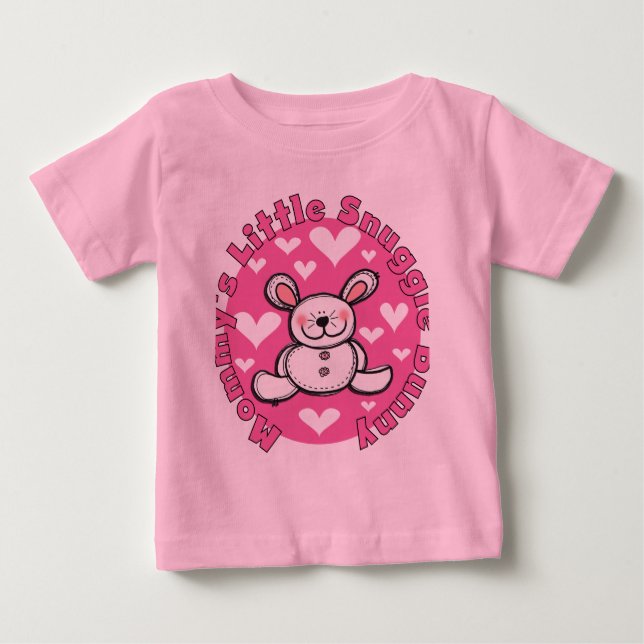 T-shirt Pour Bébé Peu de lapin du câlin de la maman (Devant)