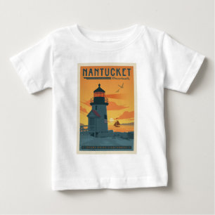 T-shirt Pour Bébé Phare de Brant Point   Nantucket MA