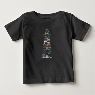 T-shirt Pour Bébé Phare de l'océan artistique Vie marine Étoiles Pla