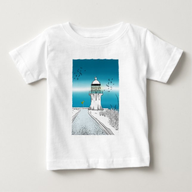 T-shirt Pour Bébé Phare du Cap Reinga Northland NZ (Devant)