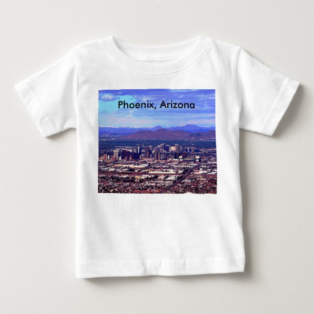 T-shirt Pour Bébé Phoenix Arizona Skyline en journée (Devant)