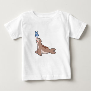 T-shirt Pour Bébé Phoque avec poisson (2).PNG