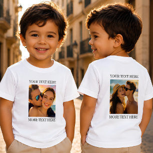 T-shirt Pour Bébé Photo et texte double face personnalisés