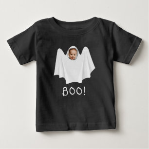 T-shirt Pour Bébé Photo fantôme personnalisé livre éffrayant Happy H
