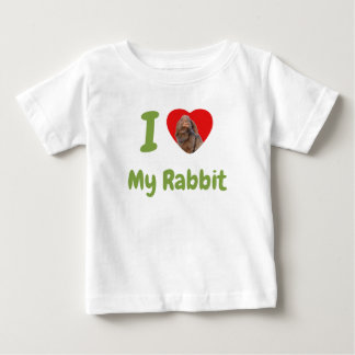 T-shirt Pour Bébé Photo personnalisé J'adore mon lapin Holland Lop