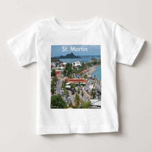 T-shirt Pour Bébé Photo St. Martin et Marigot Bay (Devant)