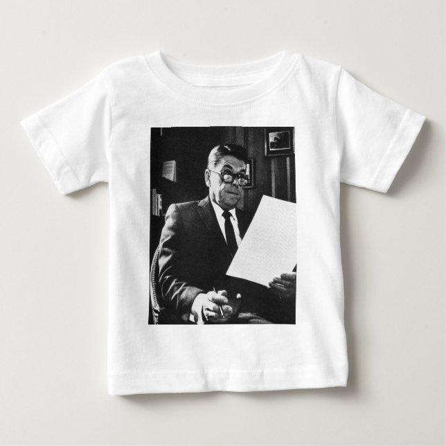 T-shirt Pour Bébé Photographie de Ronald Reagan (Devant)