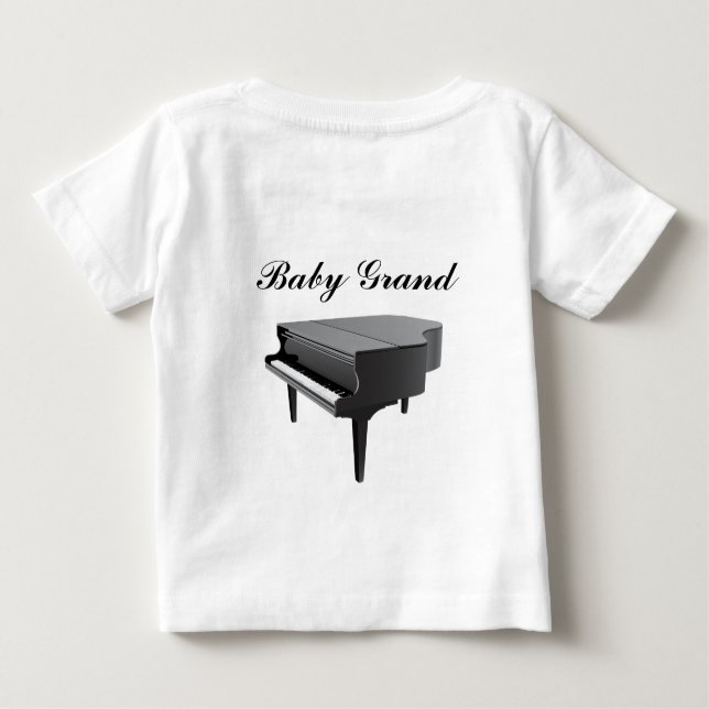 T-shirt Pour Bébé Piano de piano quart de queue (Dos)