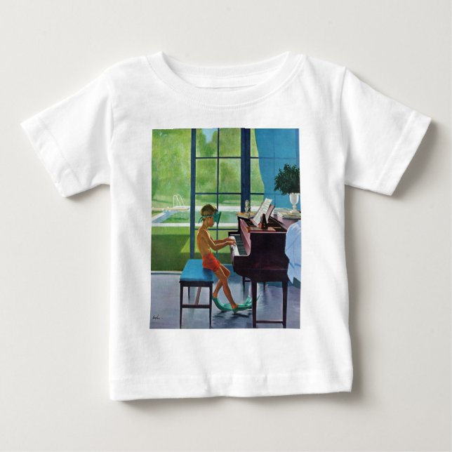 T-shirt Pour Bébé Piano Practice (Devant)
