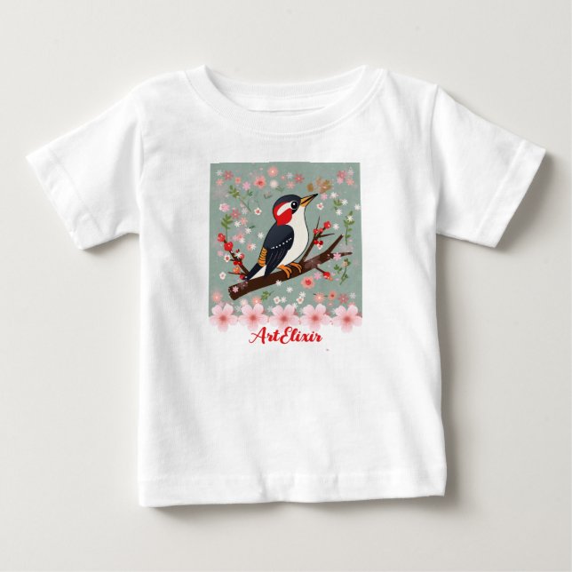 T-shirt Pour Bébé Pic-de-bois imprimé (Devant)