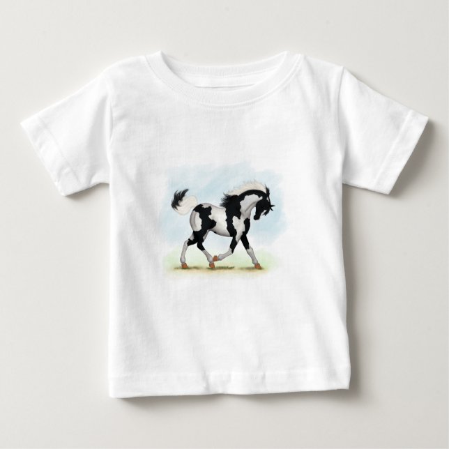 T-shirt Pour Bébé Piebald Overo Pinto Horse (Devant)