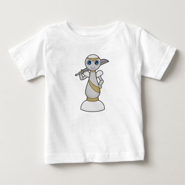 T-shirt Pour Bébé Pièce d'échecs Épée de Paon Échecs (Devant)