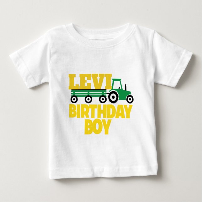 T-SHIRT POUR BÉBÉ PIÈCE EN T D'ANNIVERSAIRE DE TRACTEUR (Devant)