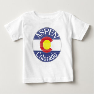 T-shirt Pour Bébé Pièce en t de bébé de drapeau de cercle d'Aspen le
