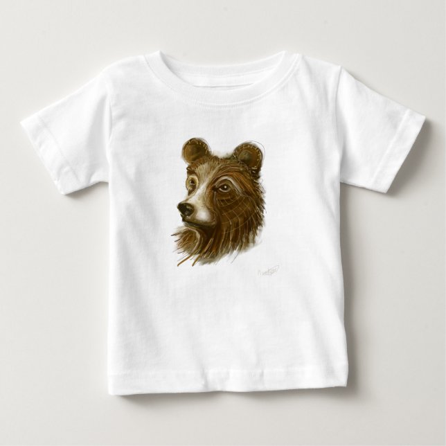 T-shirt Pour Bébé Pièce en t de bébé d'impression d'ours (Devant)
