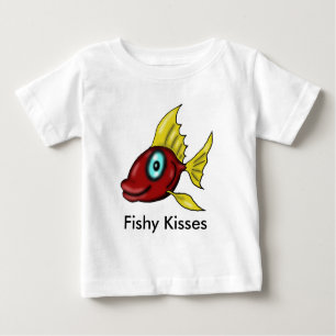 T-shirt Pour Bébé Pièce en t de poisson de bébé de baisers