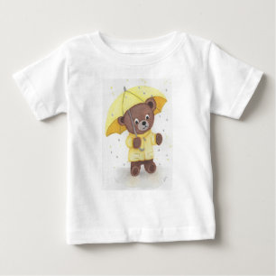 T-shirt Pour Bébé Pied d'ours dans la pluie