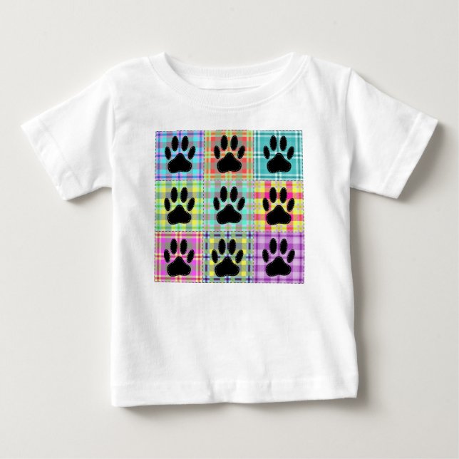 T-shirt Pour Bébé Pied Motif de chien (Devant)