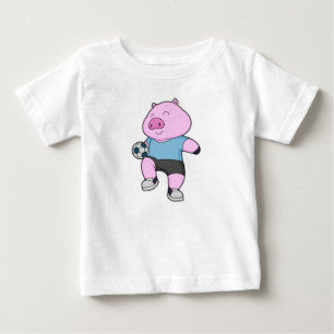 T-shirt Pour Bébé Pig Soccer joueur Soccer