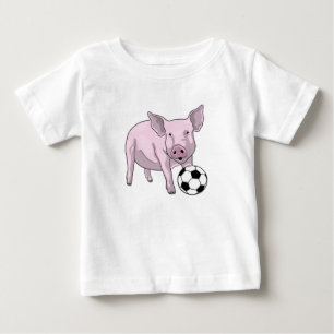 T-shirt Pour Bébé Pig Soccer joueur Soccer