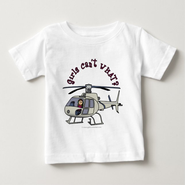 T-shirt Pour Bébé Pilote d'hélicoptère léger (Devant)
