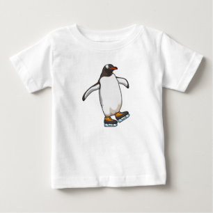 T-shirt Pour Bébé Pingouin at Ice skating with Ice skates