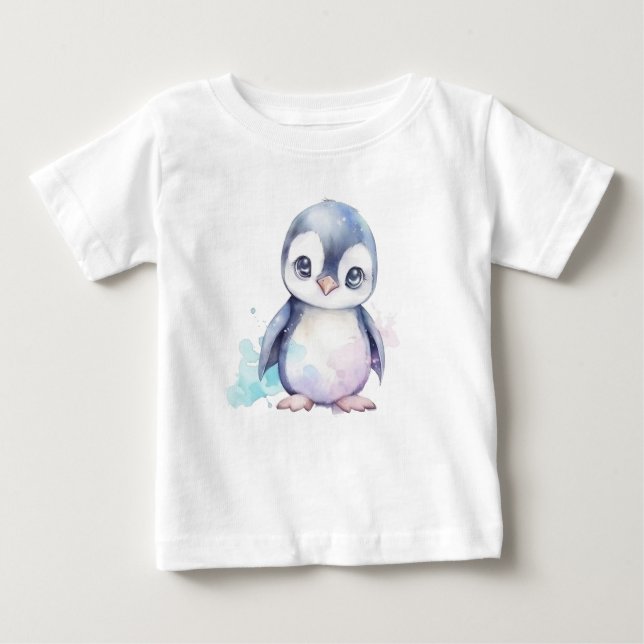 T-shirt Pour Bébé Pingouin bébé (Devant)