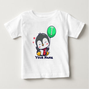 T-shirt Pour Bébé Pingouin d'anniversaire