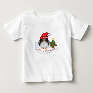 T-shirt Pour Bébé Pingouin de Noël mignon avec manches longues pour